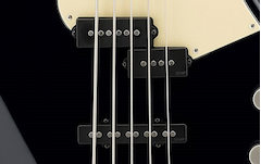 Close-up of custom V7 alnico magnet pickups on BBP35