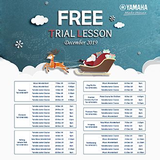 FREE Yamaha Music Trial Lessons – Singapore [December 2019]