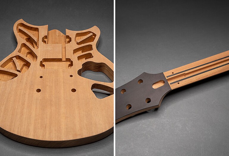 CHAMBERED BODY WITH ACOUSTIC DESIGN of the Chris Buck Signature Revstar-RS02CB