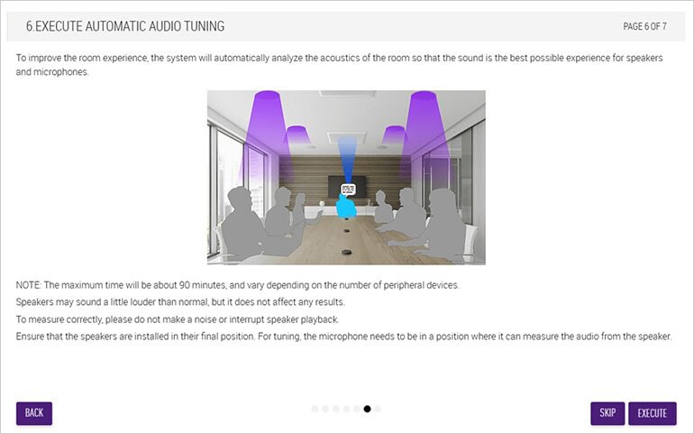 Browser UI showing automatic acoustic tuning for Voice Lift