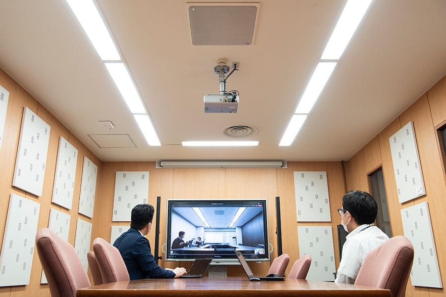 Would also please tell us about the conference room at your Takanawa office to which you are connected.